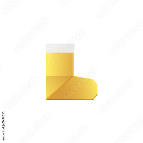 Golden Santa Sock. Origami sock made of gold foil