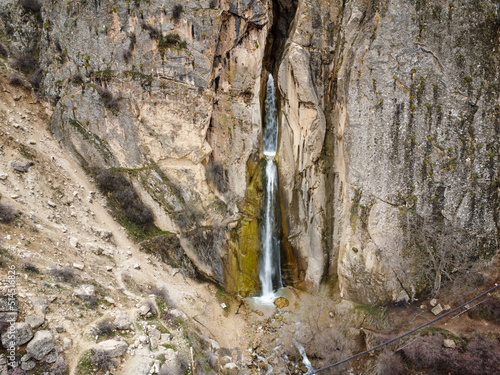 drone photo of shahandasht waterfall in northern iran photo