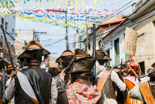 Group of Cangaceiros protest in the civic parade of Independence of Bahia in Lapinha neighborhood, Salvador, Bahia. photo