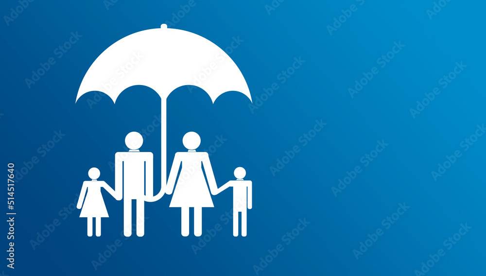 Obraz Family icon with umbrella. fototapeta, plakat