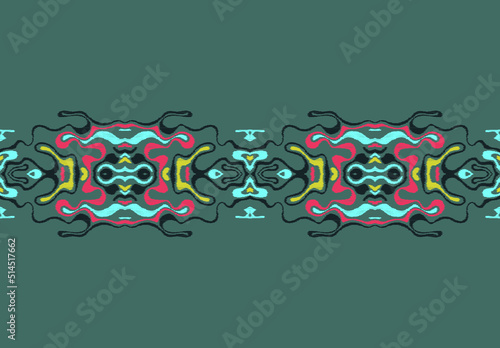 Seamless abstract ethnic border.  Can be used for a textile design.