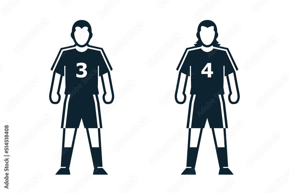 Soccer Player, People and Clothing icons with White Background Soccer Player, People and Clothing icons with White Background