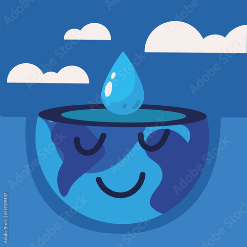 water drop and world