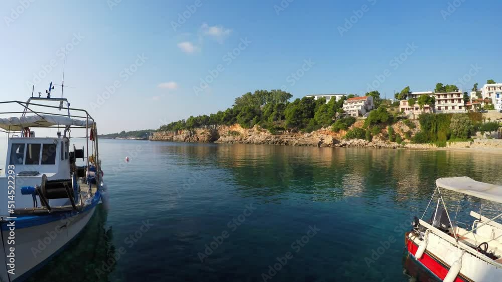 The port at Rousoum of Alonissos, Greece The port at Rousoum of Alonissos, Greece