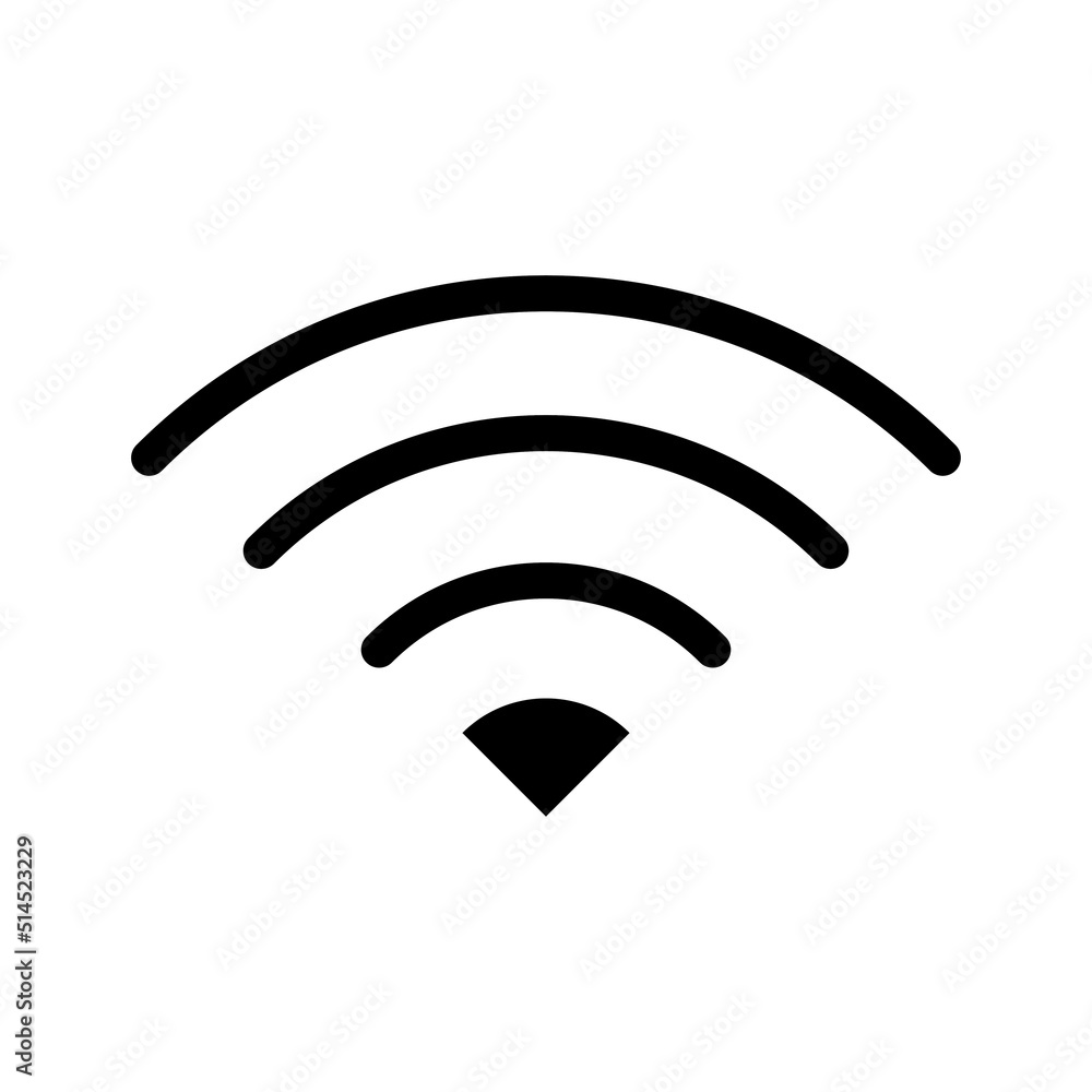 Wi fi icon black line style isolated on white background. Vecor 10 eps Wi fi icon black line style isolated on white background. Vecor 10 eps