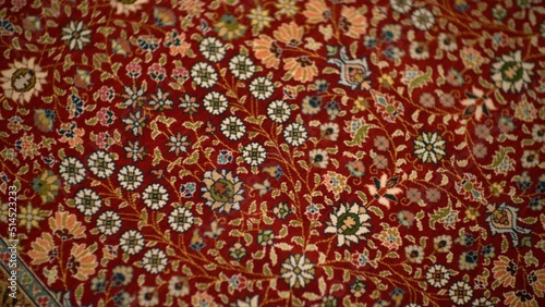 Close-up video and details of turkish woven carpets.