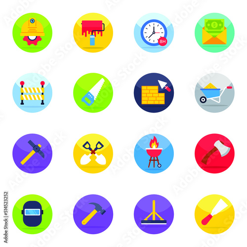 Pack of Labour Day Event Flat Icons

