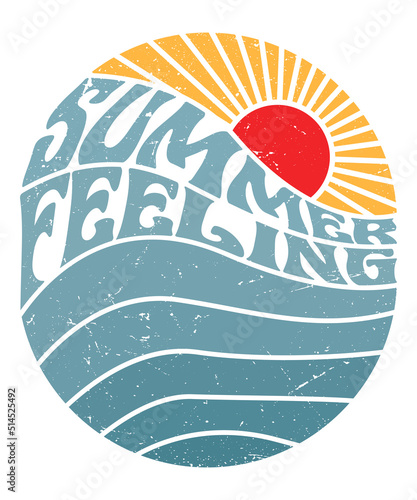 Summer feeling retro vintage t-shirt design