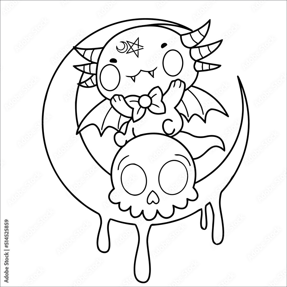 Premium Vector  Kawaii coloring page for kids