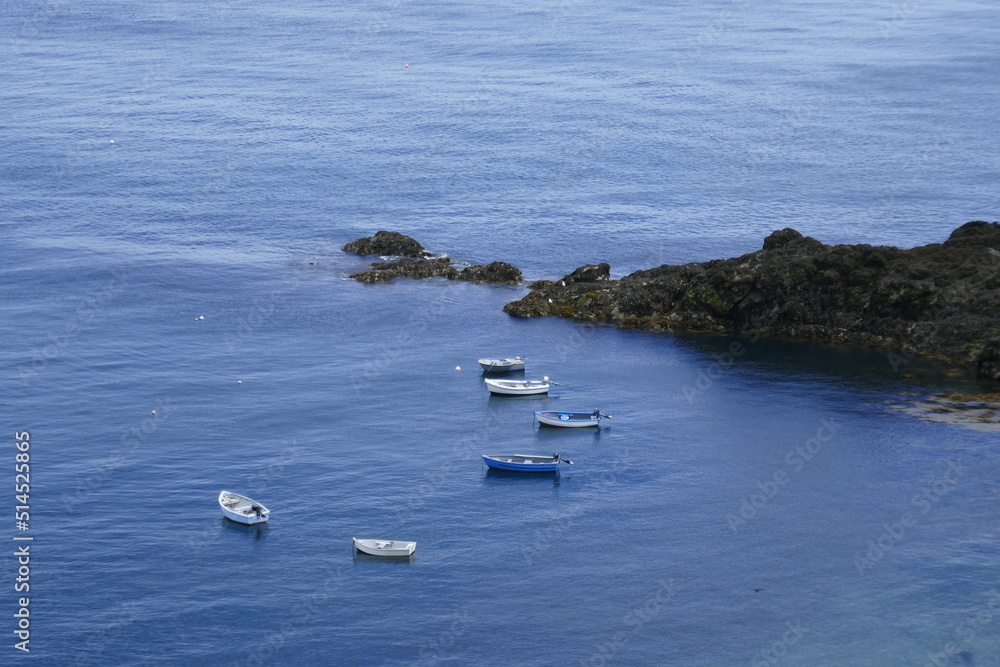 Naklejka premium Small boats off the south coast of Guernsey