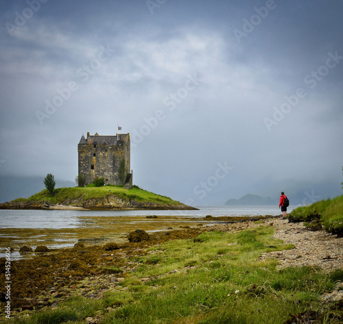 Castle Stalker near Port Appin in Argyll, Scotland, UK. A famous tower house set on a tidal islet on Loch Laich - an inlet off Loch Linnhe. photo