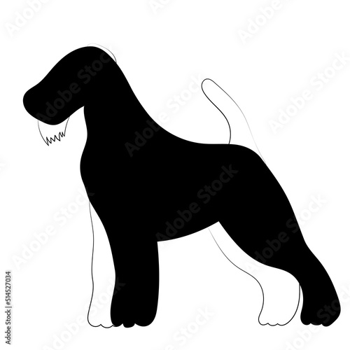 dog silhouette on white background, isolated, vector