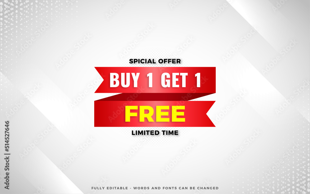 Buy one get one free sale banner design template with editable text effect Buy one get one free sale banner design template with editable text effect