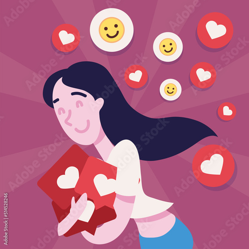 girl addicted social media