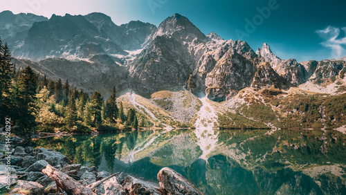 Five Lakes Valley. Beautiful Scenic View. European Nature. UNESCO's World Network of Biosphere