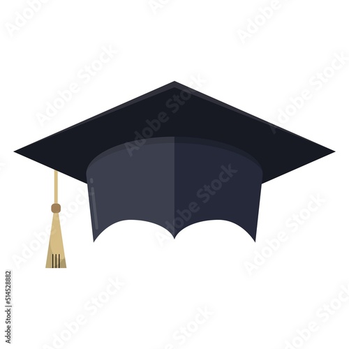 Graduation hat icon. Student uniform. Vector isolated on white background.