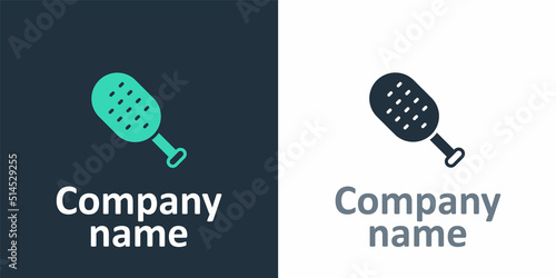 Logotype Sauna brush icon isolated on white background. Wooden brush with coarse bristles for washing in the bath. Anti cellulite massage. Logo design template element. Vector