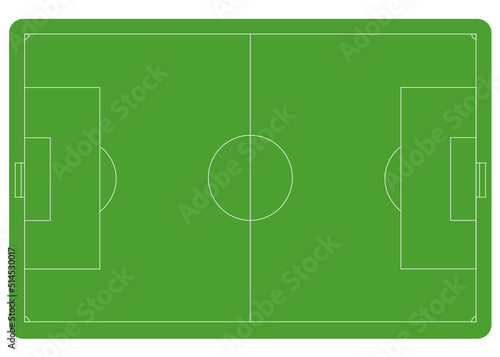 イラスト素材　芝生のグランドのサッカーコート　ベクター