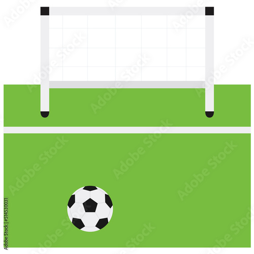 イラスト素材　サッカーボールとゴール　ベクター