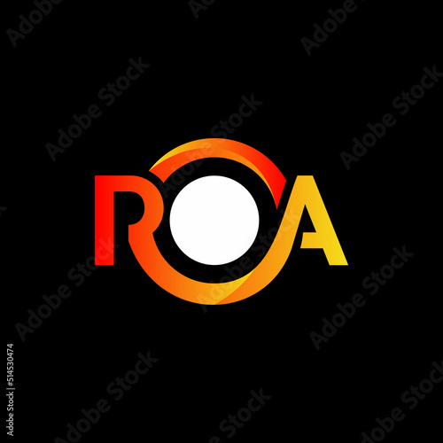 ROA Letter Initial Logo Design Template Vector Illustration