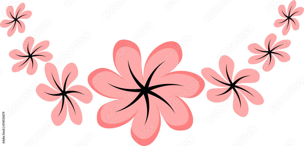 Pink flowers crown, frame