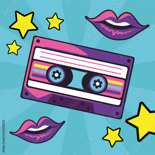 90s female mouth and cassette