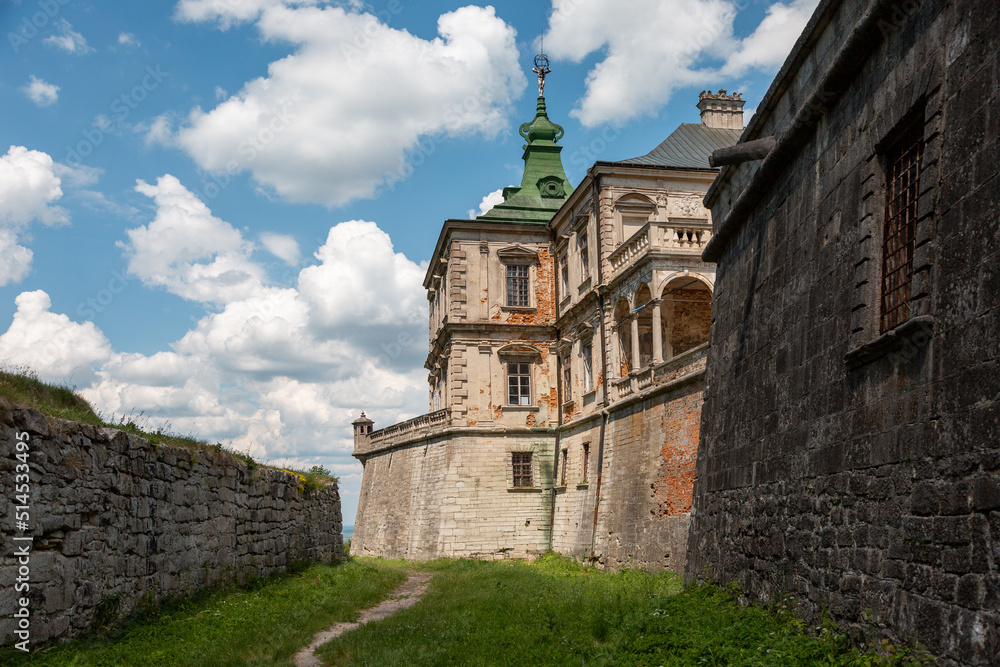 Elements of the building structure of the Pidgoretskyj castle in Ukraine one of the oldest parks in the country