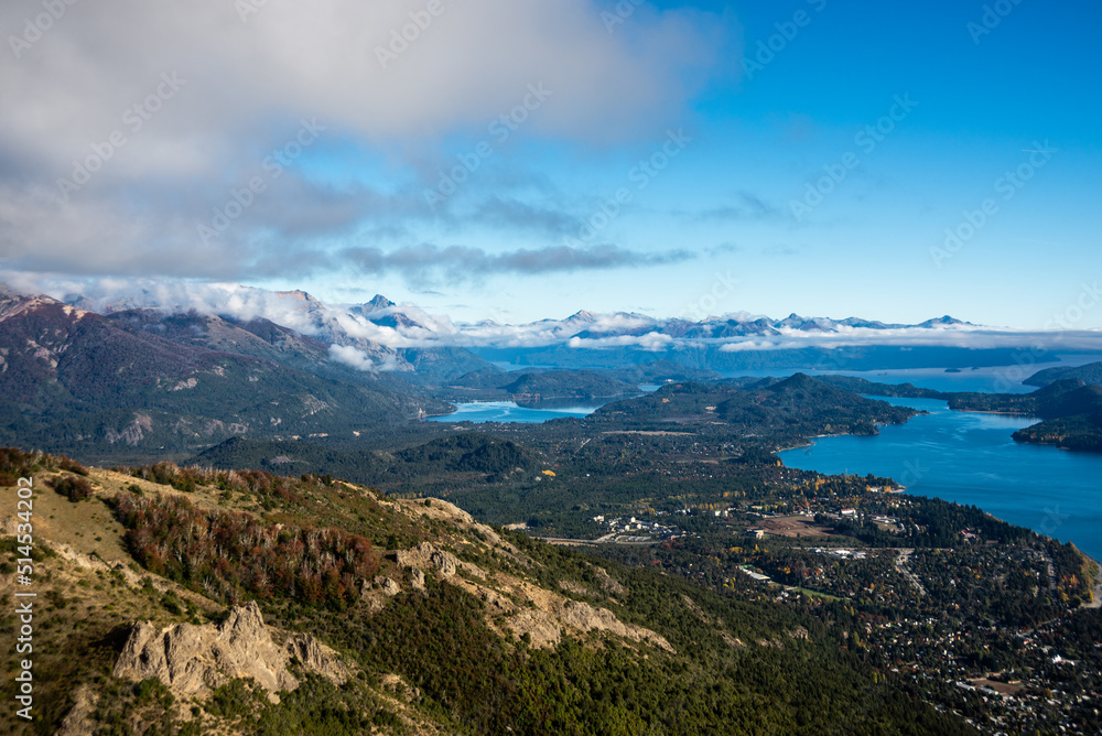 View of the lakes from Cerro Otto, Bariloche, Argentina