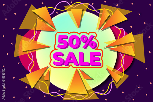 50% sale background template for business graphic element 