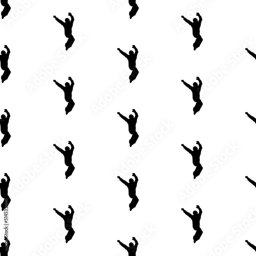 dancer seamless pattern isolated on white background.