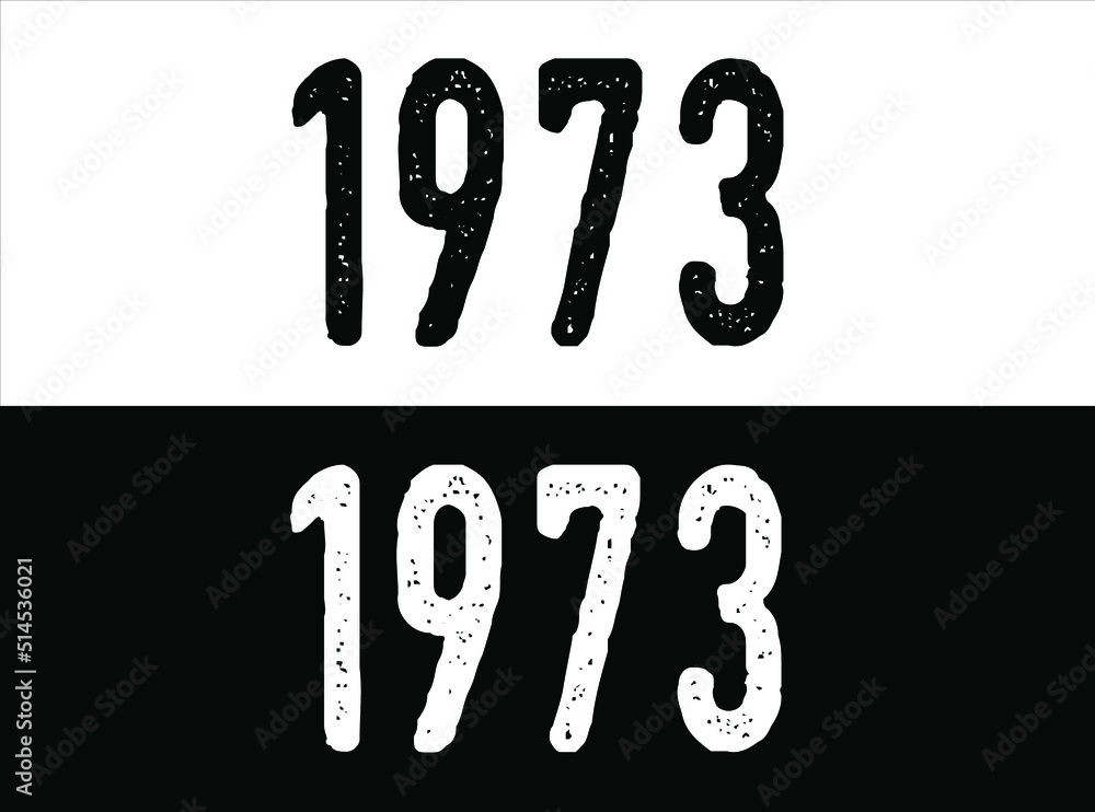 Year 1973 commemoration. White and black vector with year for celebration. Year 1973 commemoration. White and black vector with year for celebration.