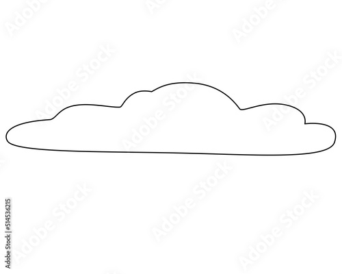 Cloud, weather phenomenon sign for weather forecast - vector linear picture with cloud with editable outline for coloring, logo or pictogram. Outline.