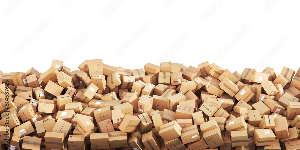 Stack of cardboard boxes. 3d illustration Stack of cardboard boxes. 3d illustration