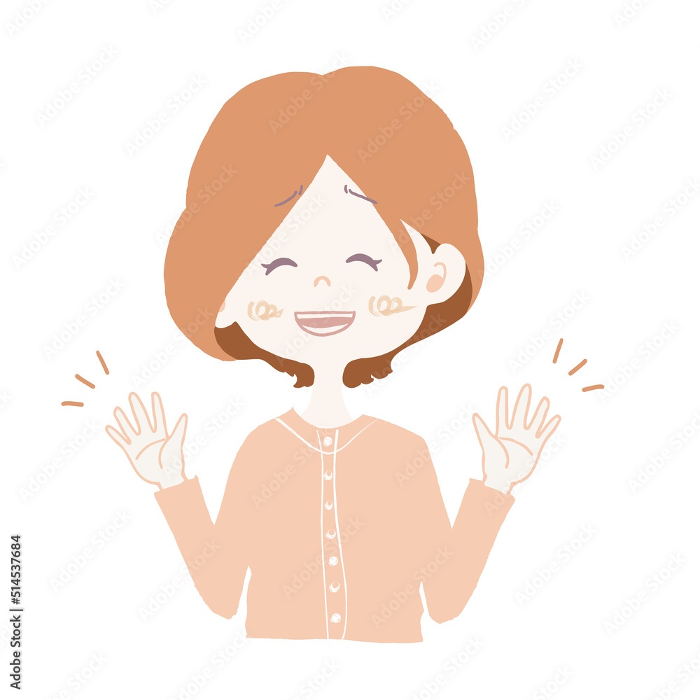 困った表情で「気にしないで」と明るく振る舞う女の子のイラスト