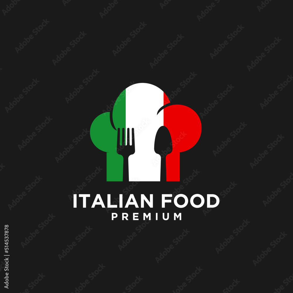 Italian food vector logo design illustration Italian food vector logo design illustration