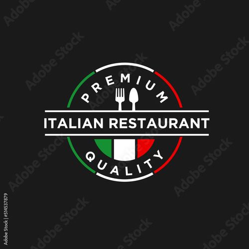 Italian food vector logo design illustration