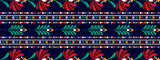 Ikat motif ethnic textile seamless pattern design. Aztec fabric carpet mandala ornaments textile decorations wallpaper. Tribal boho native ethnic flower floral traditional embroidery vector background
