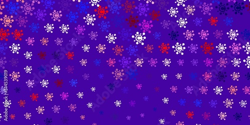 Light Blue, Red vector template with flu signs.