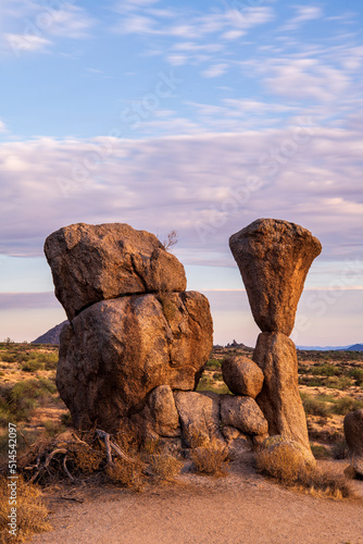 Photograph of Mushroom Rock in the McDowell Mountain Preserve in Scottsdale, Arizona.  photo