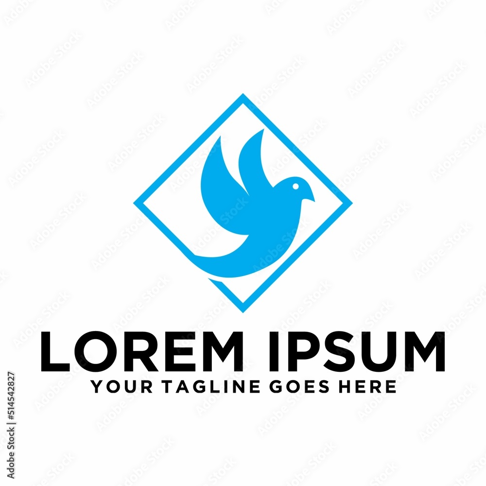 Dove bird simple logo design Dove bird simple logo design