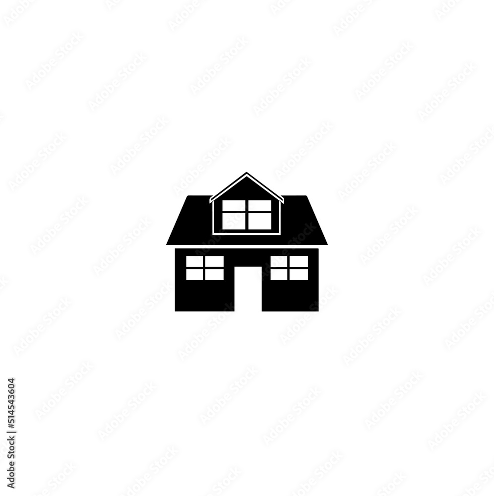 Black house icon isolated on white background