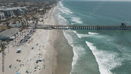 Oceanside California panoramic footage beach view