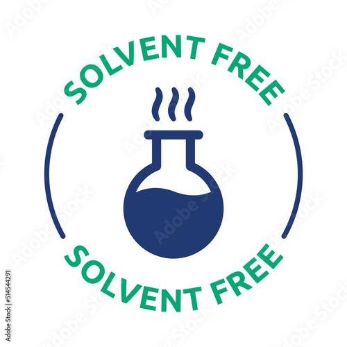 Solvent free icon vector badge label illustration.