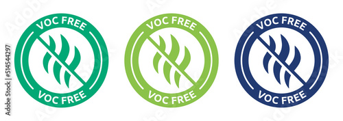 VOC free icon vector label illustration.