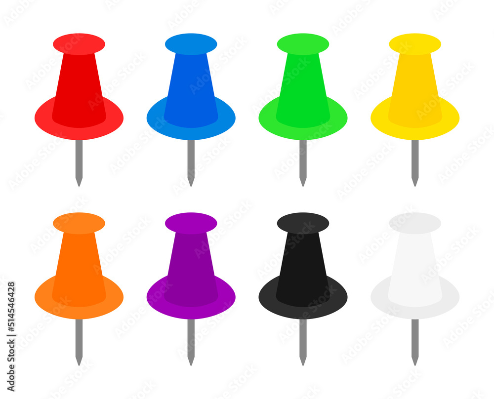 Animated Colorful Push Pin Board Icon Set Clipart Vector Animated Colorful Push Pin Board Icon Set Clipart Vector