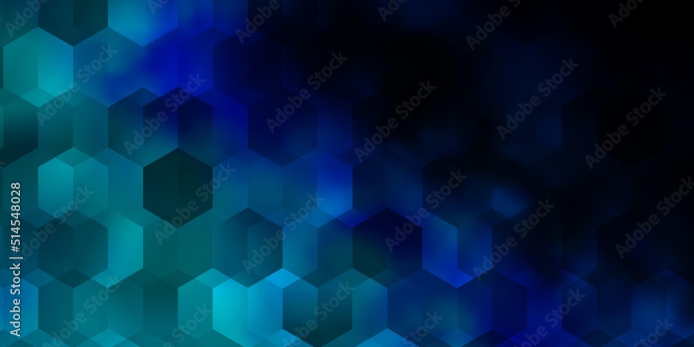 Dark BLUE vector layout with hexagonal shapes. Dark BLUE vector layout with hexagonal shapes.