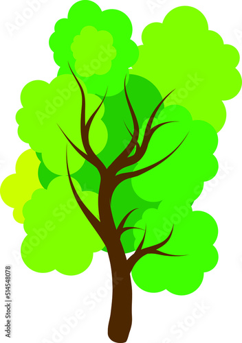 Tree sign icon in flat style. Branch forest vector illustration