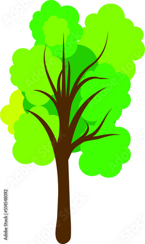 Tree sign icon in flat style. Branch forest vector illustration © Sejal
