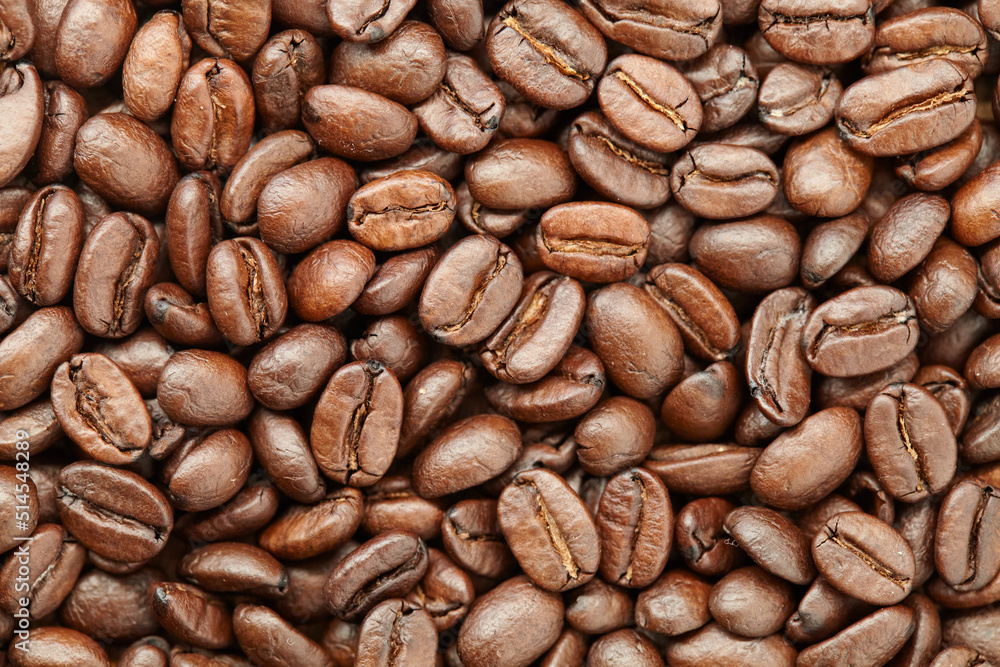 Close up de granos de café tostado Close up de granos de café tostado