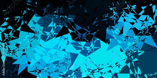 Dark BLUE vector backdrop with triangles, lines.